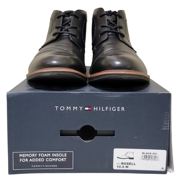 Tommy Hilfiger Men Rosell Plain Toe Chukka Boot Size US 10.5M Black Faux Leather - Picture 7 of 7